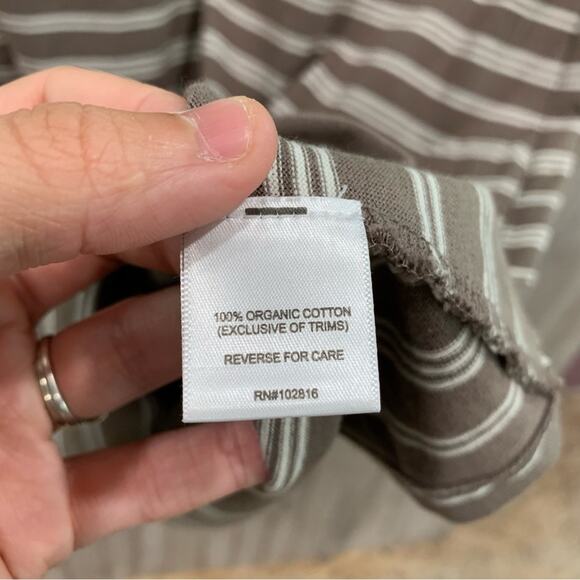 Garnett Hill Organic Cotton Brown Stripe Dress With Pockets - Picture 6 of 7